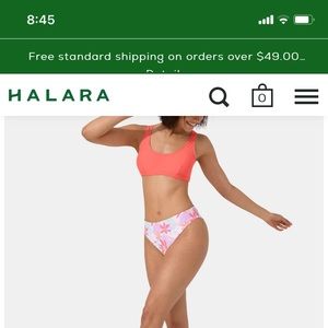 Halara u-neck solid bikini top